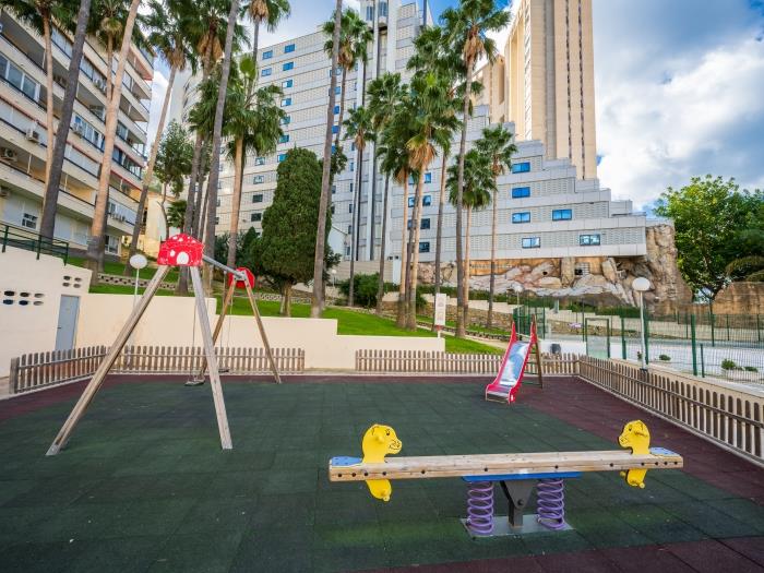 Urbanization with ping-pong table and a children's playground